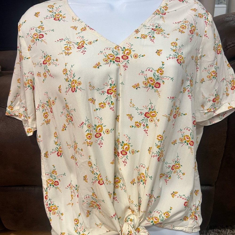 Madewell Cream‎ Floral Blouse